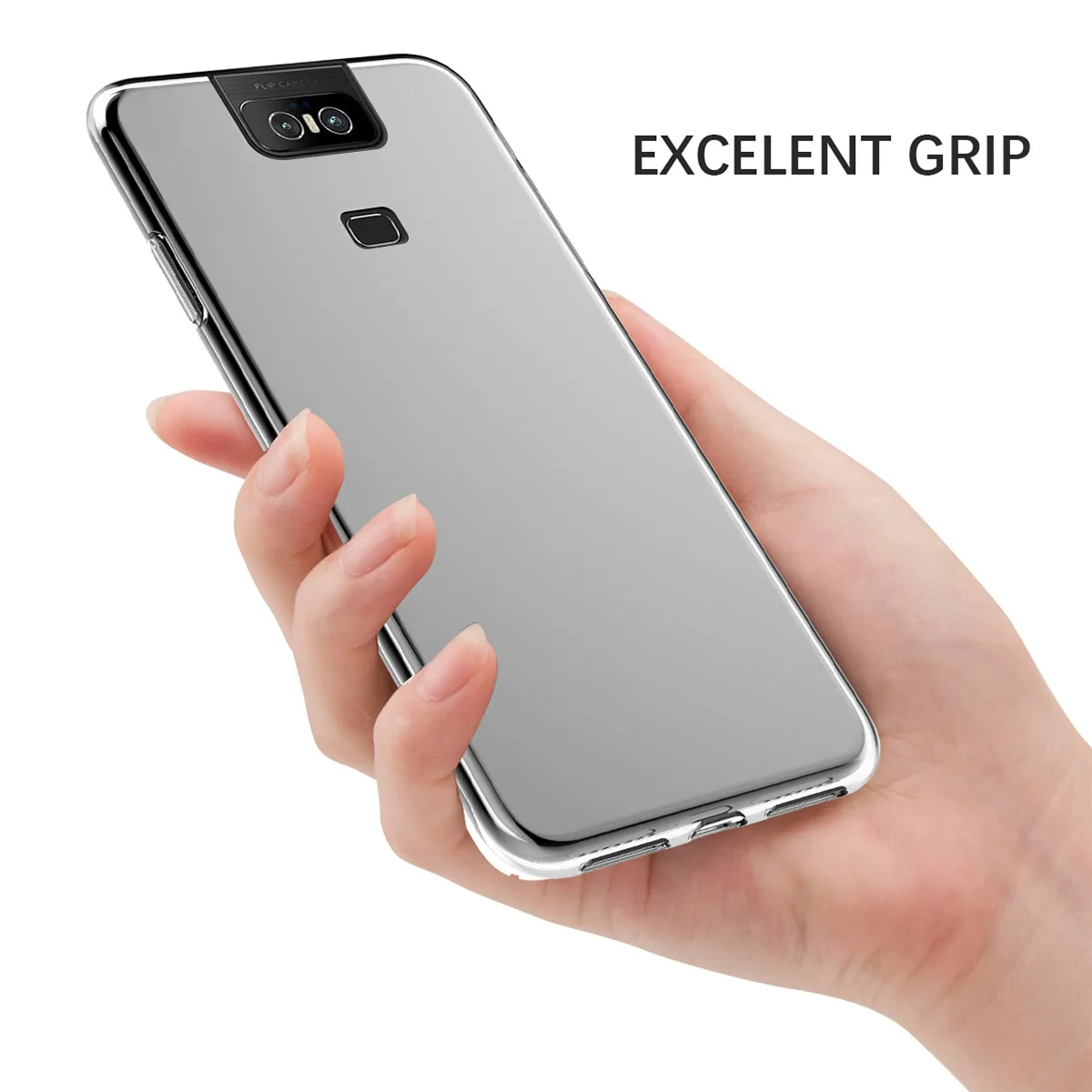 Тонкий силиконовый чехол для Asus Zenfone 6 ZS630KL Прозрачная мягкая Задняя накладка