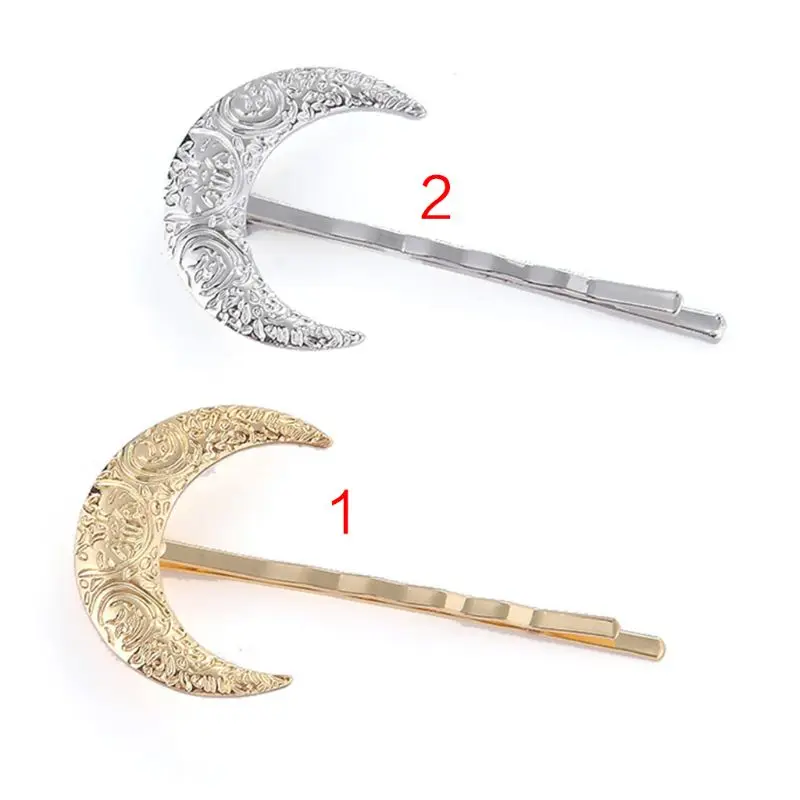 Женская винтажная волнистая заколка для волос в форме полумесяца заколки из