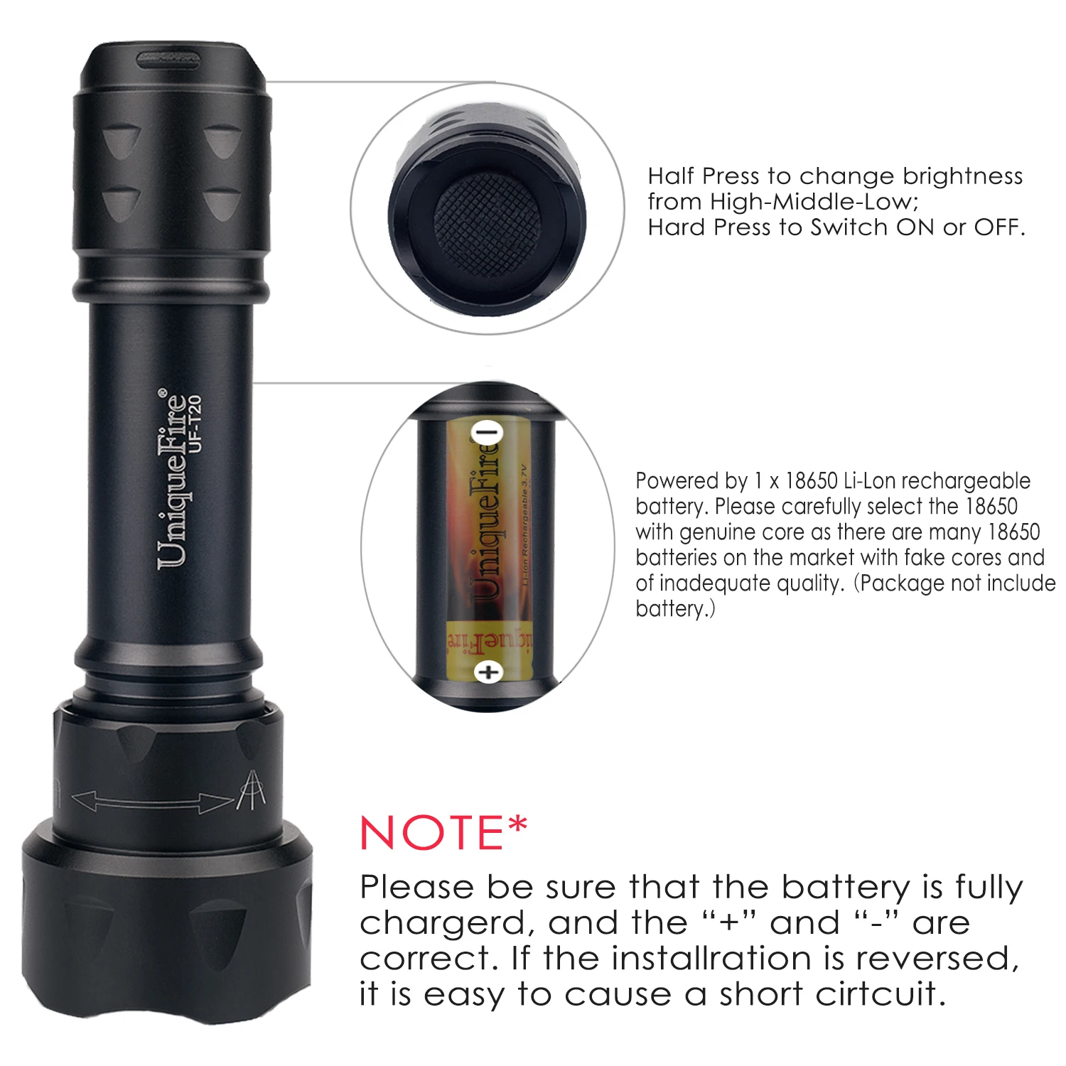 Фонафонарь UniqueFire T20 с инфракрассветильник светом 850 нм 38 мм зумом|flashlight led|flashlight