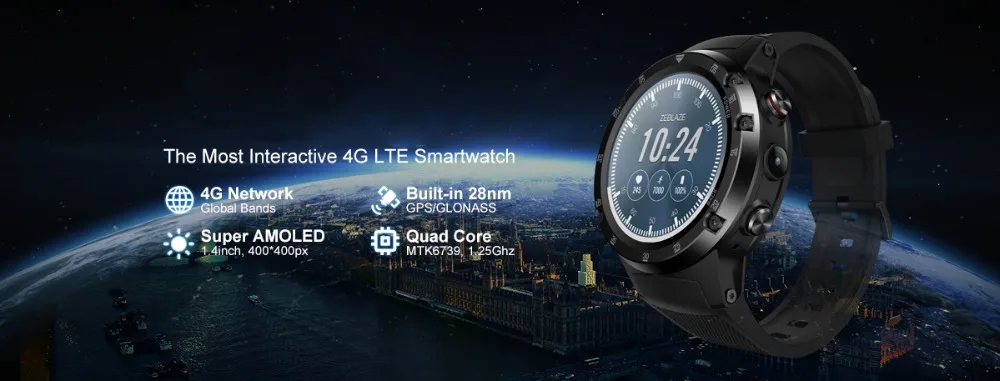 4G Wifi gps Смарт часы телефон часы SIM 1 Гб+ 16 Гб 5.0MP камера SmartWatch Android 7,1 часы MTK6739 четырехъядерный Zeblaze THOR 4 pro