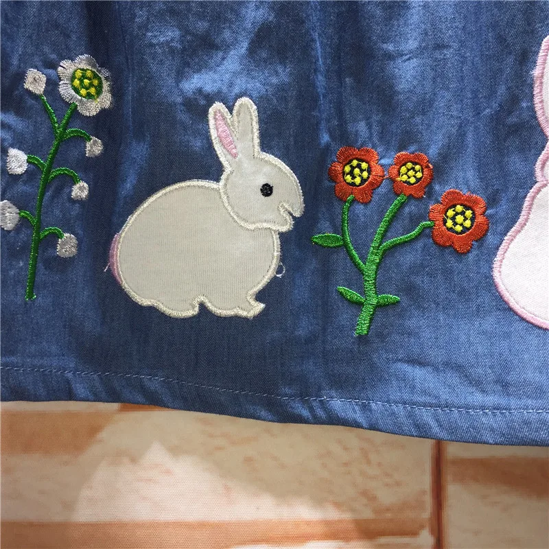 Easter New Girls Dresses Kids Sleeveless Bunny Flower Printed Dress Fashion Children Rabbit | Детская одежда и обувь