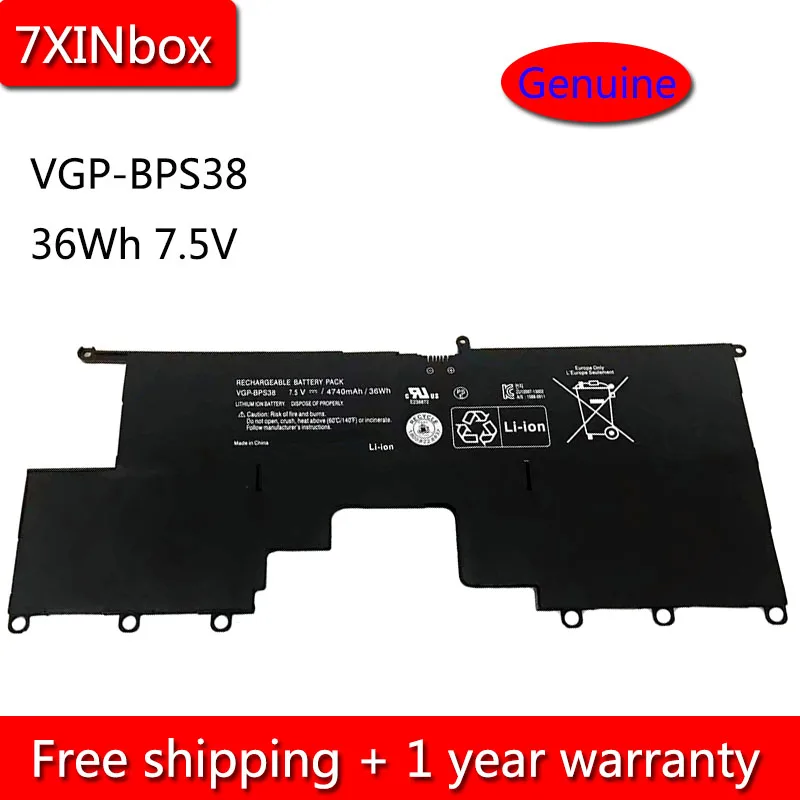 7XINbox 36Wh 7 5 V Натуральная VGP BPS38 батарея для ноутбука Sony SVP11 SVP13 Pro13 Pro11 P132200C SVP13218SC