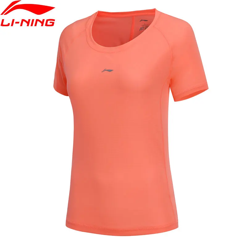 Женские футболки для бега Li-ning 100% полиэстер дышащая подкладка удобная спортивная