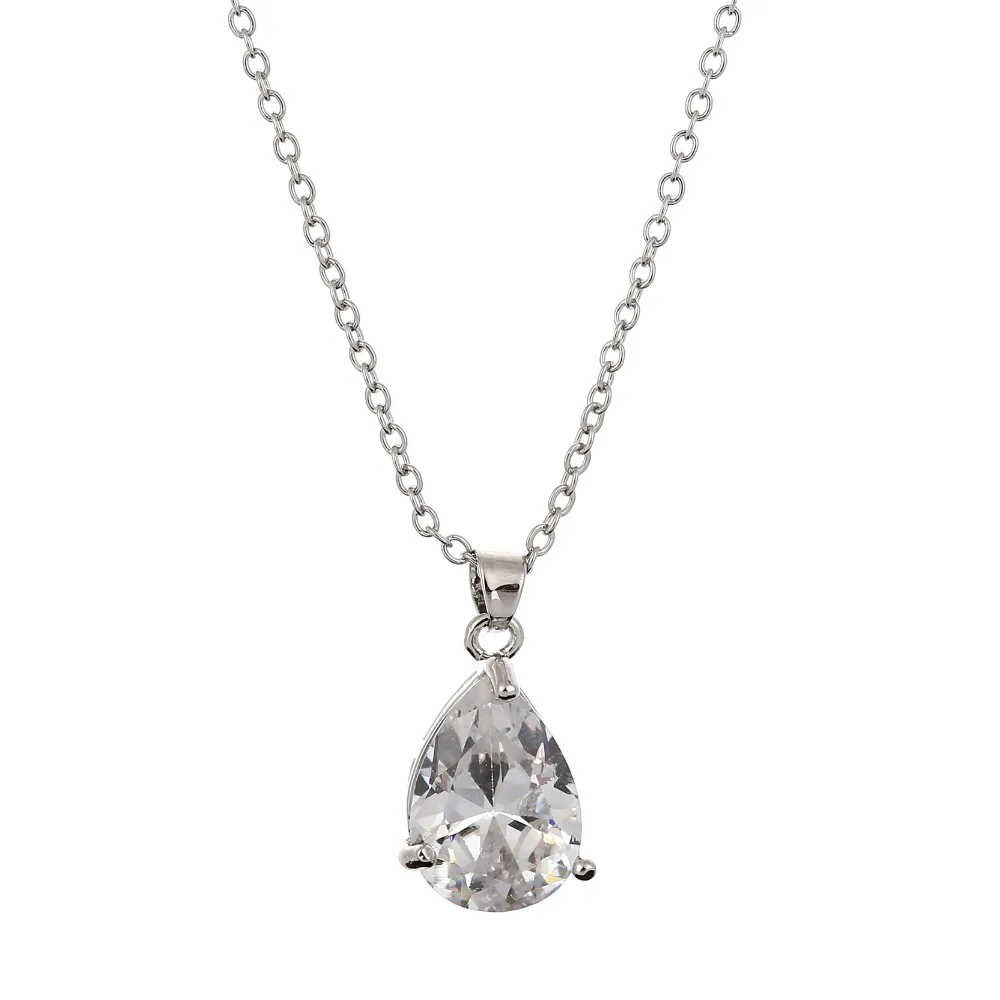 Комплект из колье и серёг серебристого цвета с фианитом|set necklace|set necklace earringnecklace