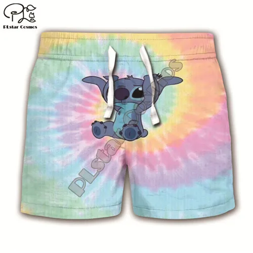 kids casual shorts Anime kawaii Lilo Stitch 3d print Kids Cartoon pink Hoodies/zipper/child baby long sleeve sweatshirt/tshirt/summer shorts/pant - Цвет: kids casual shorts