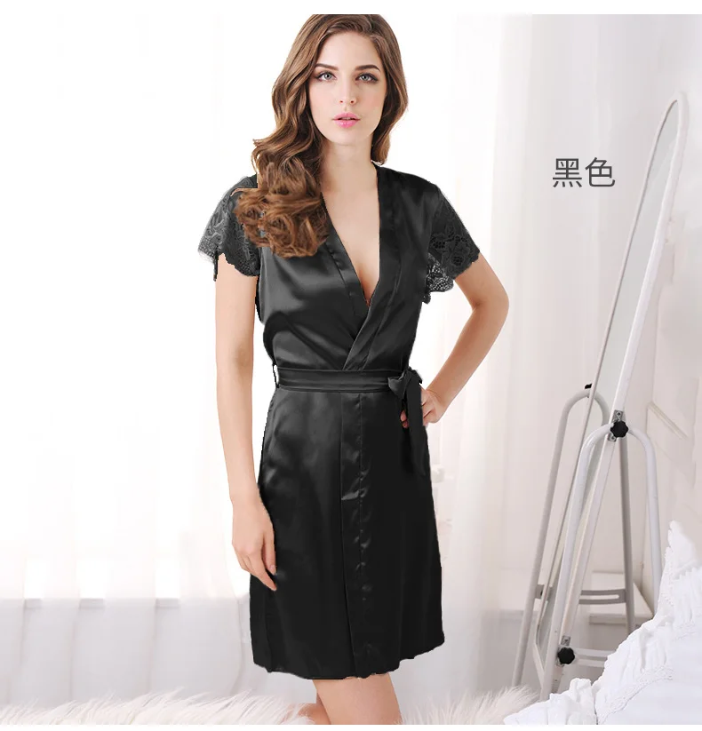 Пикантные Для Женщин Кружевной Халат набор район женщин Пижама v образным