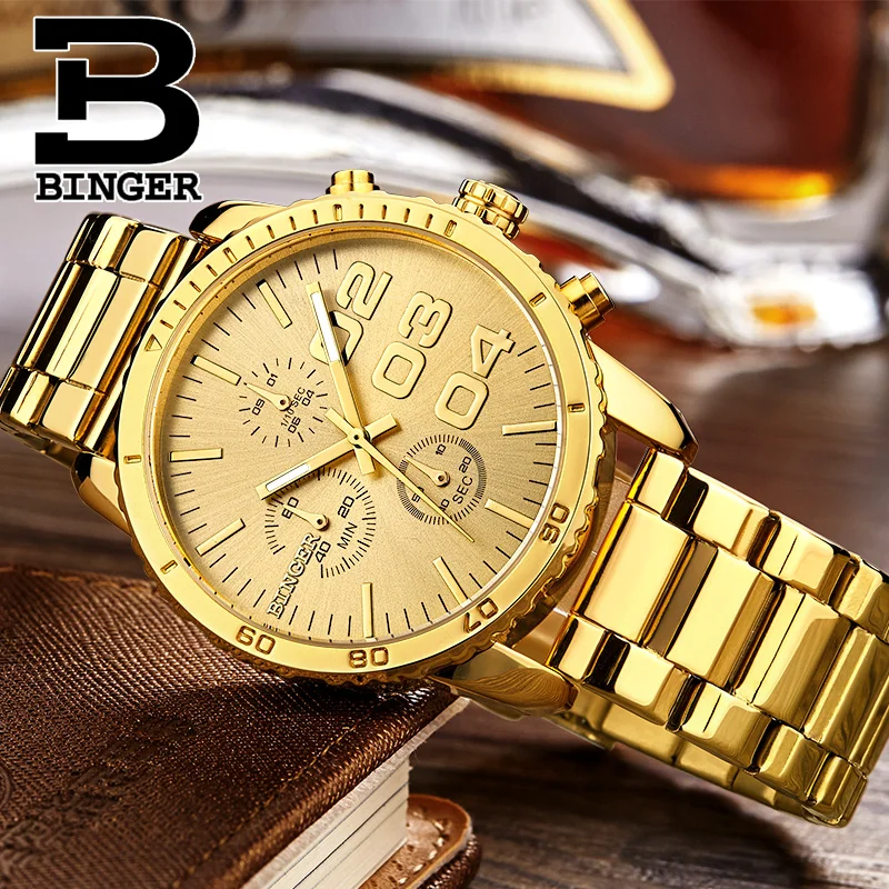 Швейцарские часы бингера мужские роскошные брендовые Кварцевые