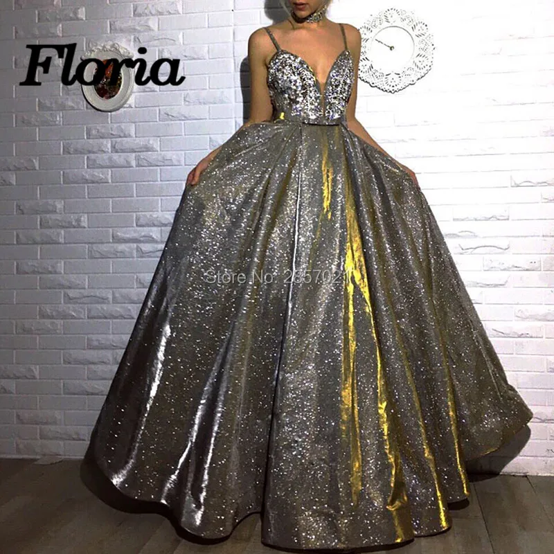 Блестящее арабское мусульманское вечернее платье длинное блестящее для