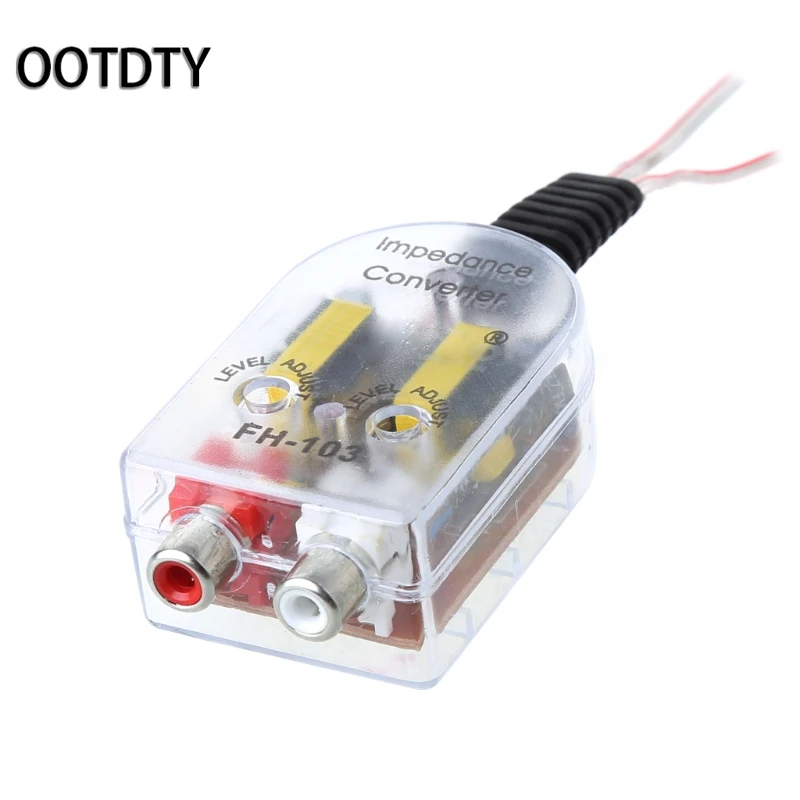 Автомобильный преобразователь звука OOTDTY 12 В RCA|speaker high|speaker speakerspeaker to rca converter |
