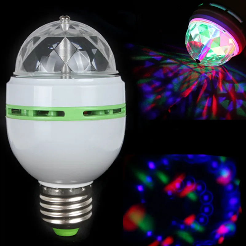 100 шт./лот E27/E26 3 Вт RGB светодиодный проектор 85 265 в Хрустальный сценический свет