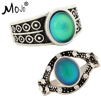 2pcs vintage bohemia retro color change mood ring emotion feeling changeable ring temperature control ring for women rs007 rs001
