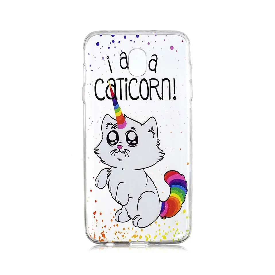 Чехол для телефона samsung J2 J4 J6 2018 Coque с изображением милой радуги и cat из