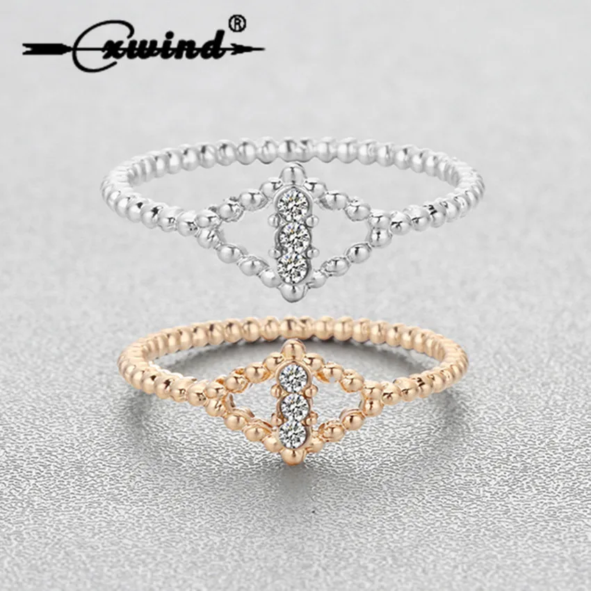 

Cxwind Simple Thin Twist Ring Rhombus Shape Copper Rings for Girls Women Party Cute Crystal Jewelry Girlfriend Gift