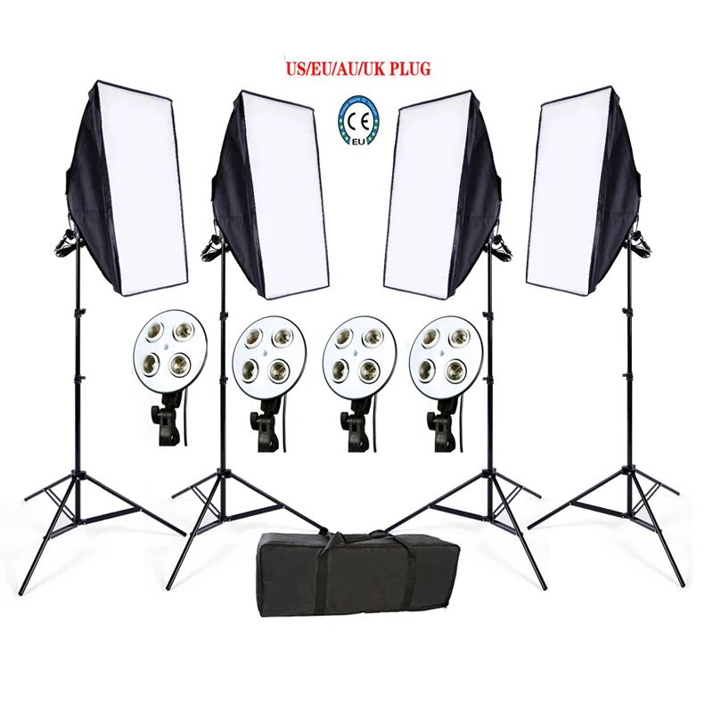 Набор софтбоксов для фотостудии 4 осветительных стойки Держателя софтбокса 1 шт.