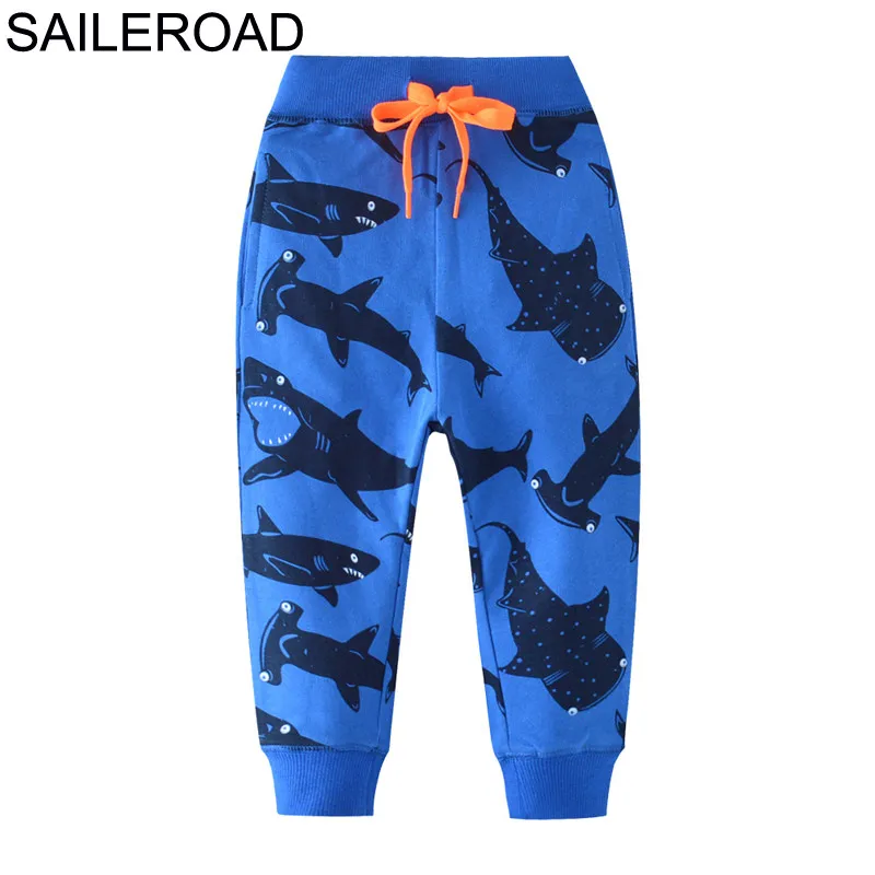 7055 same picture SAILEROAD 2-7лет Животное Акула Infantil Младенцы Шаровары Хлопок Детские брюки Брюки для малышей Осень Детские спортивные брюки - Цвет: 7055 same picture