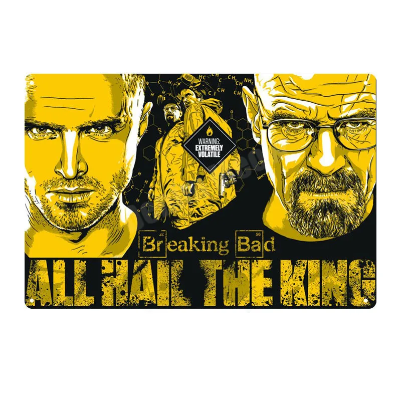 C Винтажная металлическая Жестяная Табличка с надписью «Breaking Bad» для паба, бара, казино, клуба, декоративная тарелка, рисунок Гейзенберга, настенные художественные наклейки для фильмов, N279 - Цвет: C