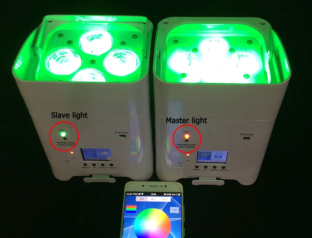 Цветной фон 4/6x18 Вт 6 в 1 светодиодный аккумулятор беспроводной DMX par uplighting IRC Wifi