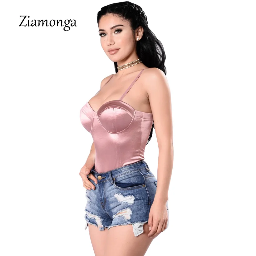 Ziamonga розовый Золотой Черный Боди женские Комбинезоны на бретельках комбинезоны