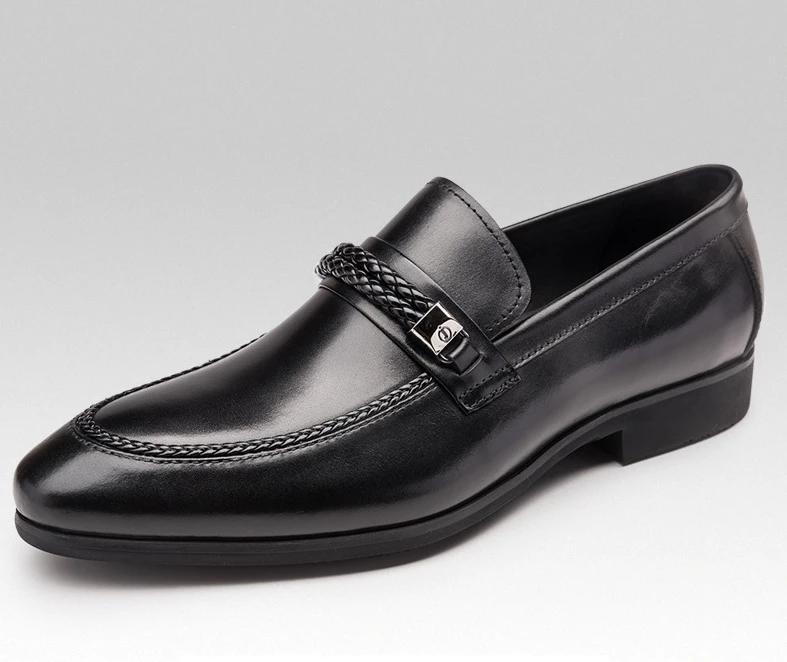 

men black leather flat shoes male business casual shoes male slip on breathable fashion lazy shoes male england style shoes