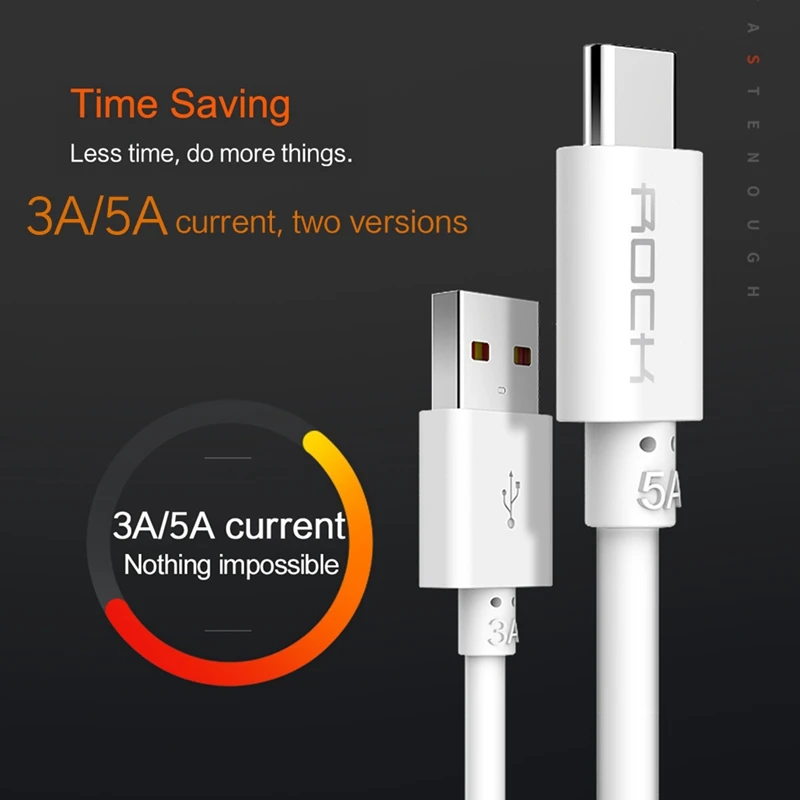 Рок 5A Тип usb-C кабель usb C большой выходной ток Quick Charge USB-C для Xiaomi OnePlus Galaxy S8 |