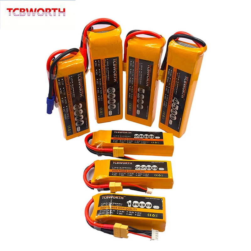 2 шт./упак. 3S RC игрушки LiPo Батарея 11 1 V 1800 2600 3500 4500 5200 6000 мА/ч 30 40 60C для