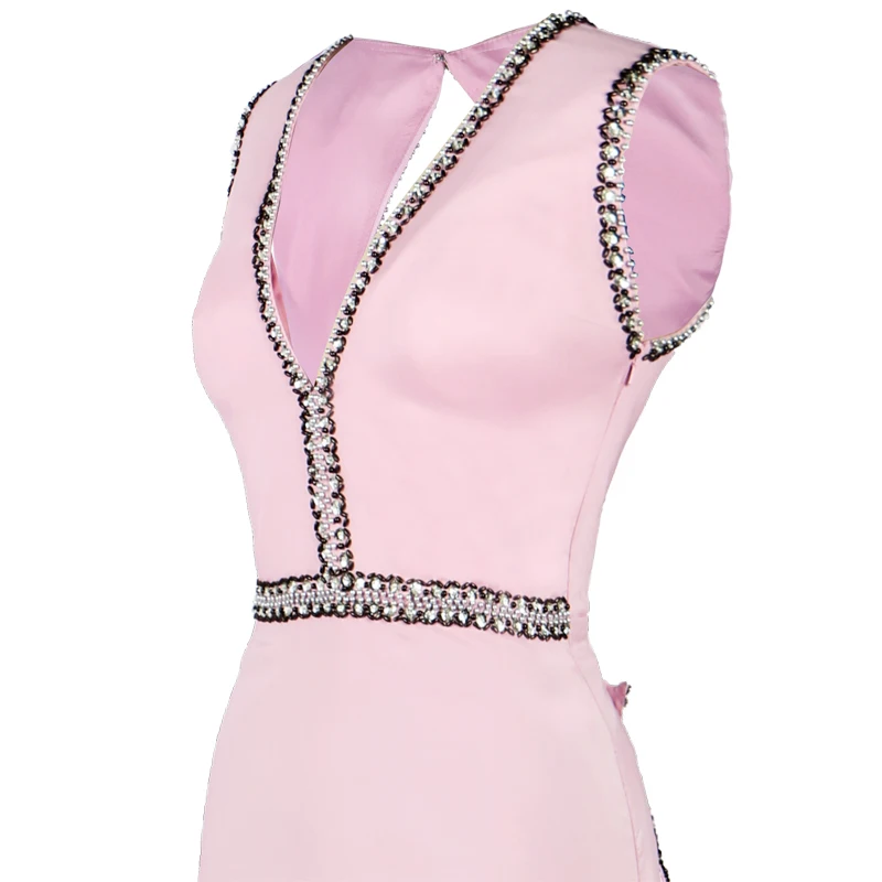 Robe de Soiree настоящая фотография Розовый Русалка без рукавов вечерние платья