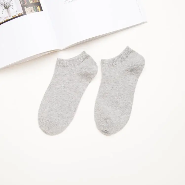 5 Pairs-Gray 5 пар/лот, мужские носки, хлопковые черные, белые, серые, синие, мужские носки, летние короткие носки-лодочки, мужские носки с закрытым носком, цена - Цвет: 5 Pairs-Gray
