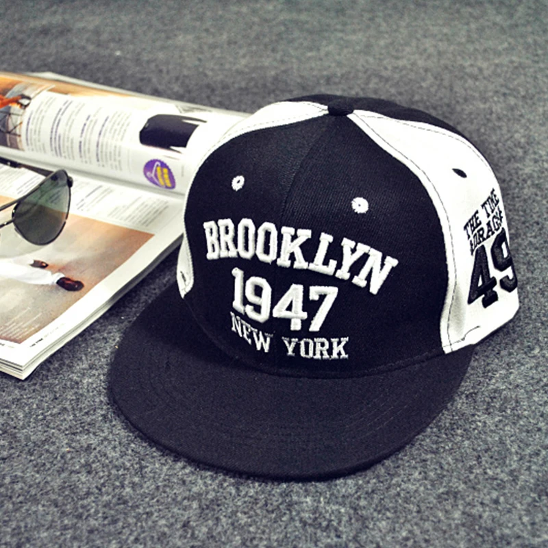 1947 бруклин Нью ЙОРК Бейсболки Хип Хоп Snapbacks Мода PU Кожа Адвокат свободы Полный