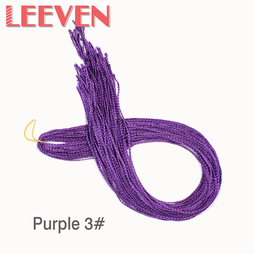 Leeven, 28 дюймов, косички, длинные, цветные, синтетические, Zizi Box, косички, вязанные, для наращивания волос, розовые, фиолетовые, 45 г - Цвет: # Фиолетовый