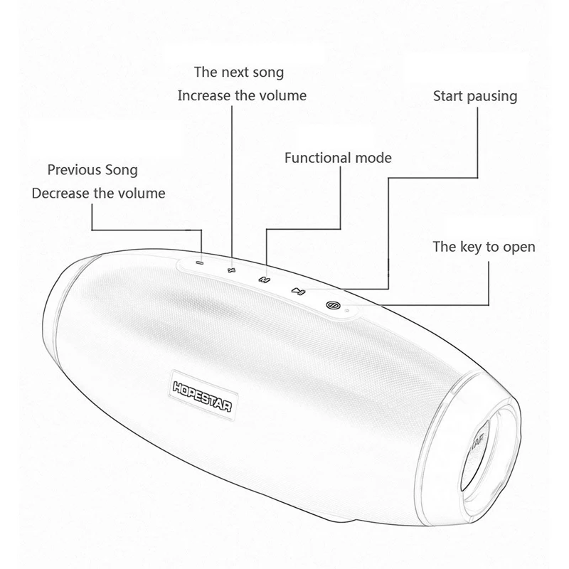 HOPESTAR H20 регби 30 Вт Bluetooth динамик Колонка ПК беспроводной портативный мини