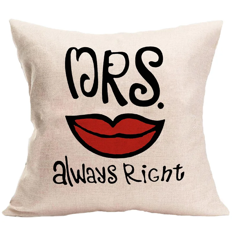 45*45 см из хлопка и льна Подушка с наволочкой «Love» надписи Mr Mrs, пледы Подушка, домашний декор Свадебные украшения декоративная наволочка - Цвет: 14