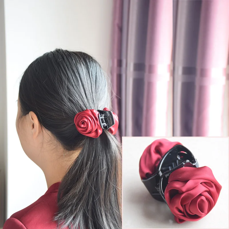 Модные аксессуары для волос украшение с цветами розы заколка бордового цвета