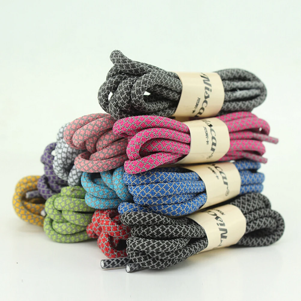 Модные светоотражающие шнурки из полиэстера с рисунком Пейсли черные видимые