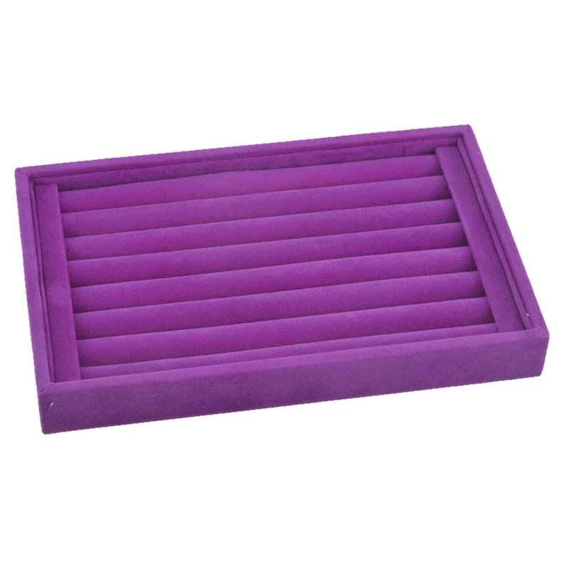 purple 1 шт. фиолетовая шкатулка для украшений серьги кольца DisplayJewelry подставка держатель стойка витрина для кольца серьги ожерелье лоток - Цвет: purple