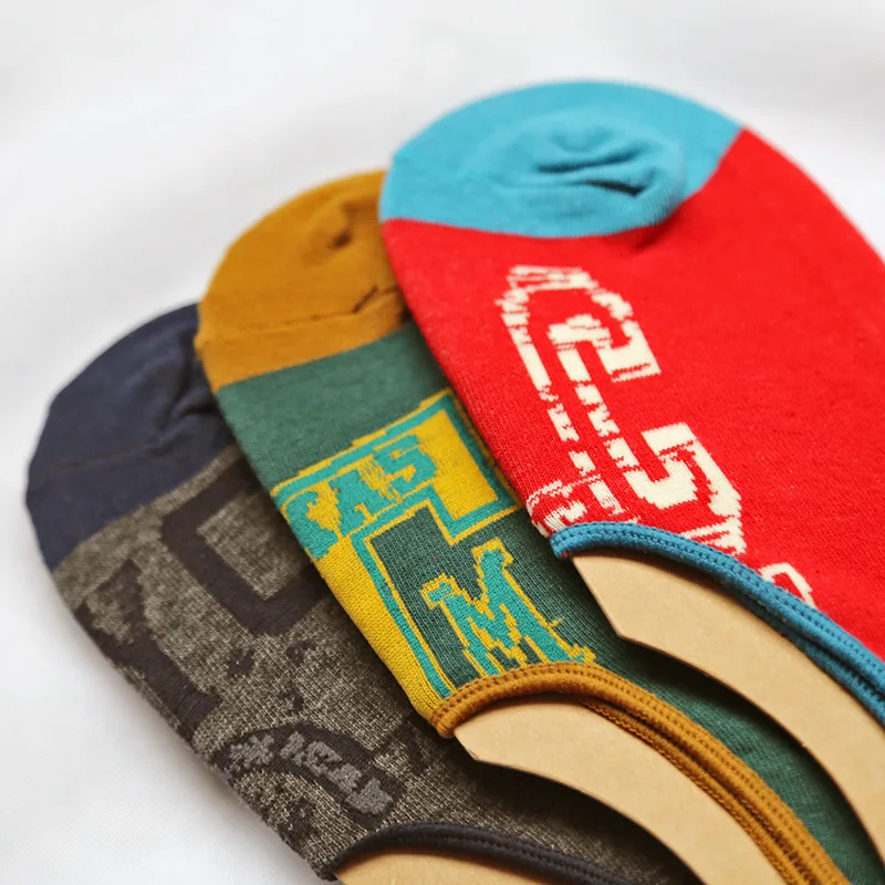 Новые мужские хлопковые летние носки-башмачки с индивидуальными буквами