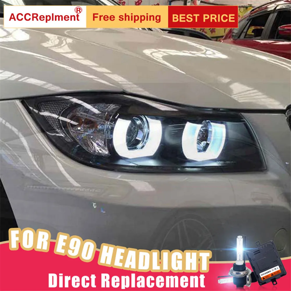 2 шт. светодиодный фары для BMW E90 2005 2015 Автомобильные ангельские глазки комплект