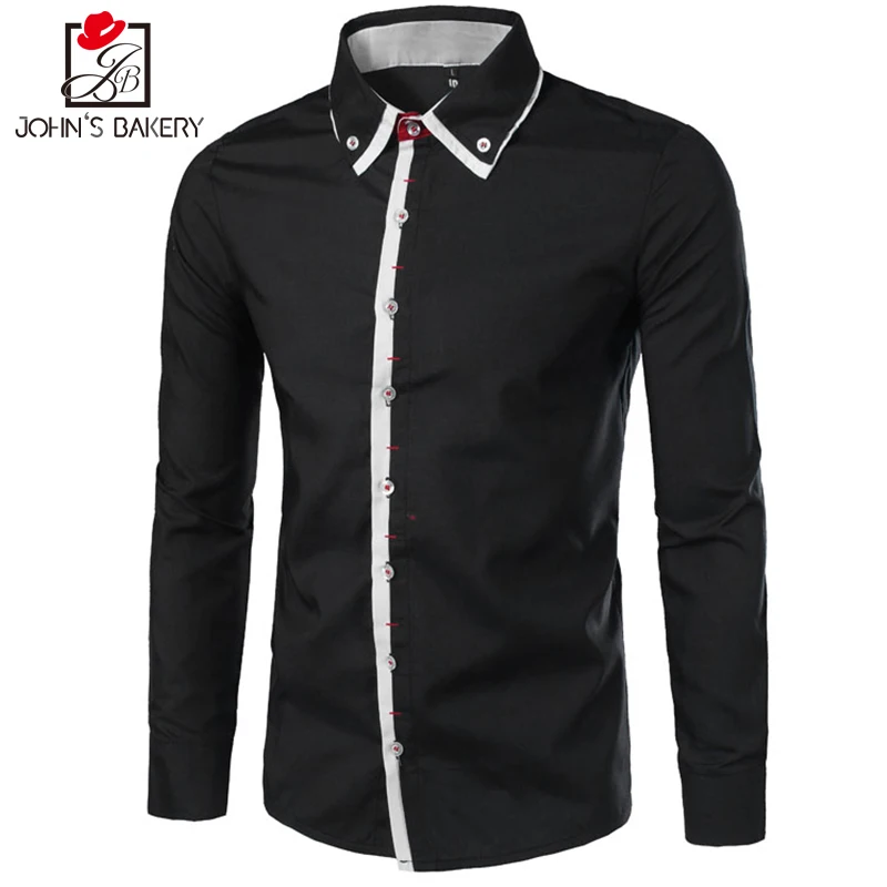 2017 Новая мода бренд Для мужчин рубашка Цвет шить платье с длинными рукавами Camisa