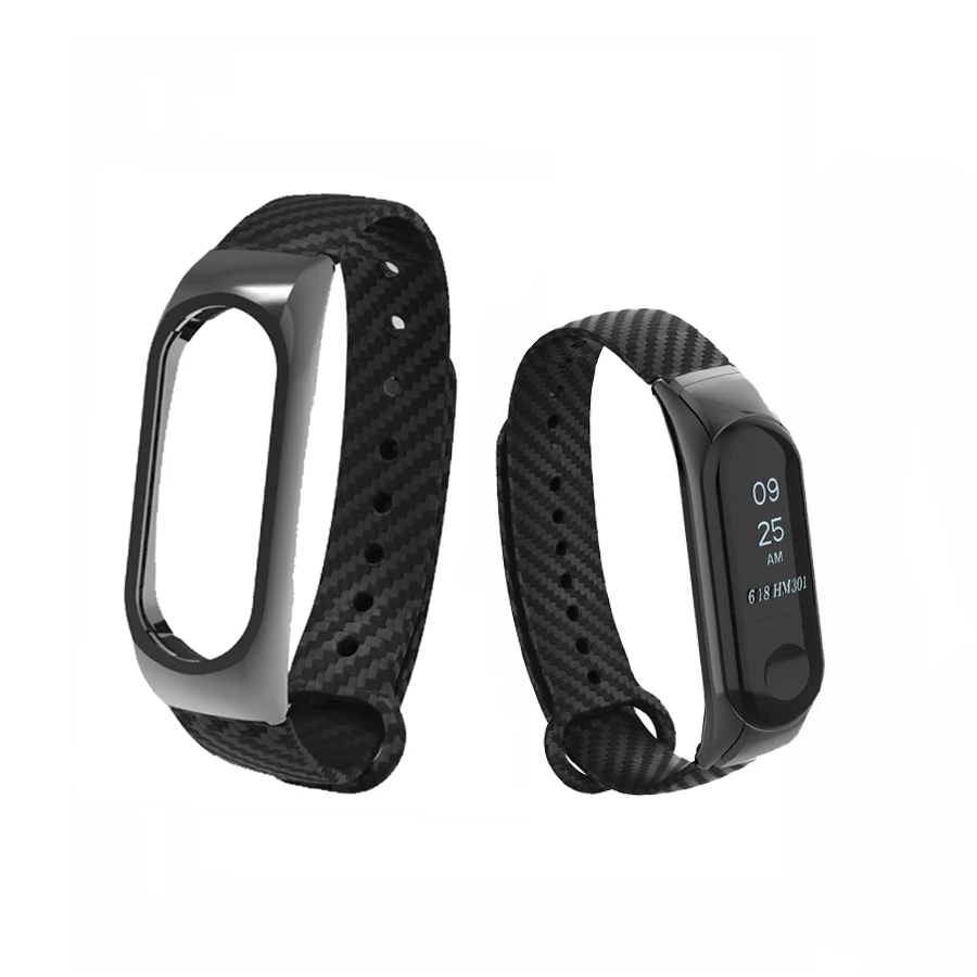 Углеродное волокно для Mi Band 3 ремешок Xiaomi цветной силиконовый Браслет 2 умные
