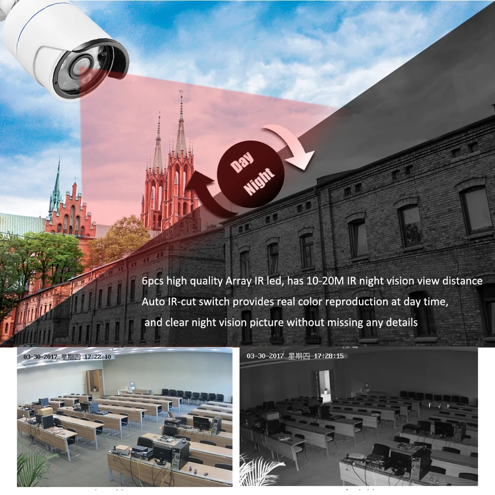 IP камера AZISHN Yoosee Wi Fi ONVIF 720P 960P 1080P беспроводная проводная P2P наружная металлическая