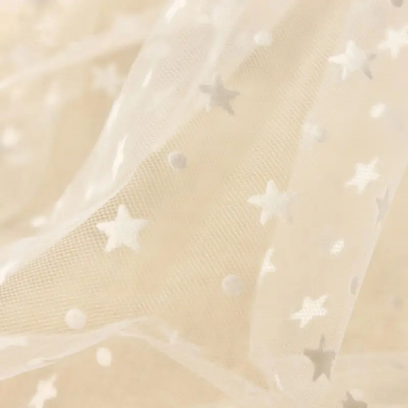 

2 Tier Double Layer Women Wedding Veil Five-Pointed Star Polka Dot Print Tulle Retro Bridal Veil Night Party Costume With Comb