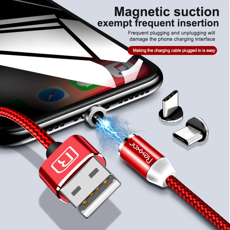 Магнитный кабель Micro USB Type C 2 м для быстрой зарядки iPhone 11 Pro XS Max 7 Samsung Xiaomi шнур