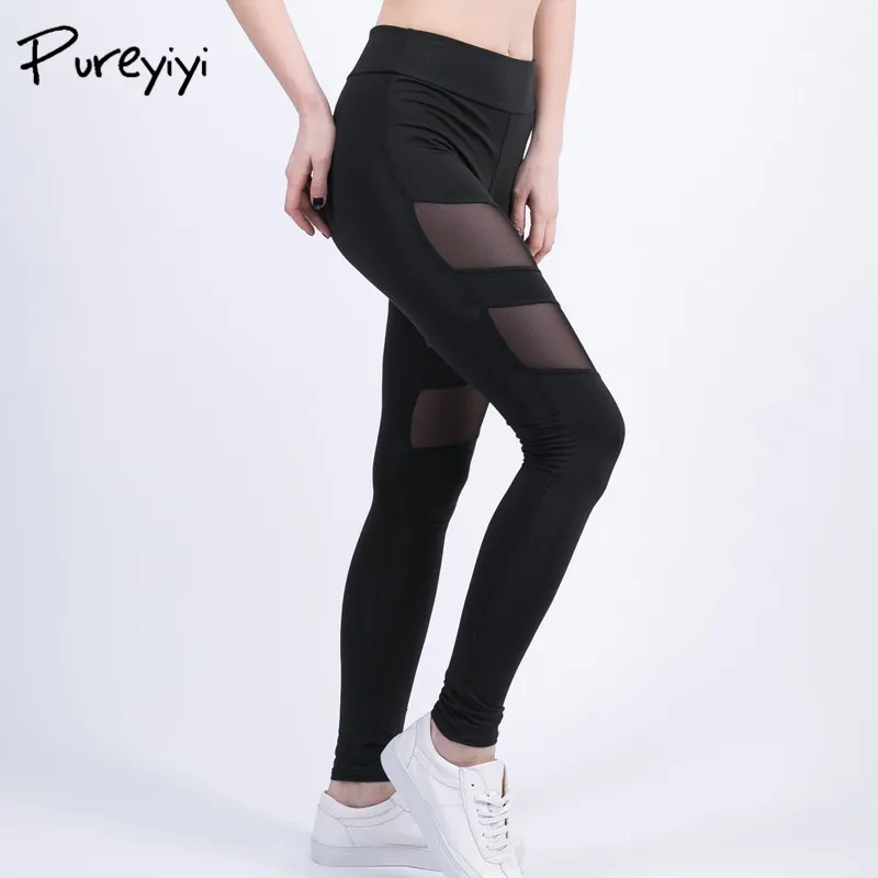 Pureyiyi Леггинсы для женщин женский черный Фитнес леггинсы Mujer спортивных