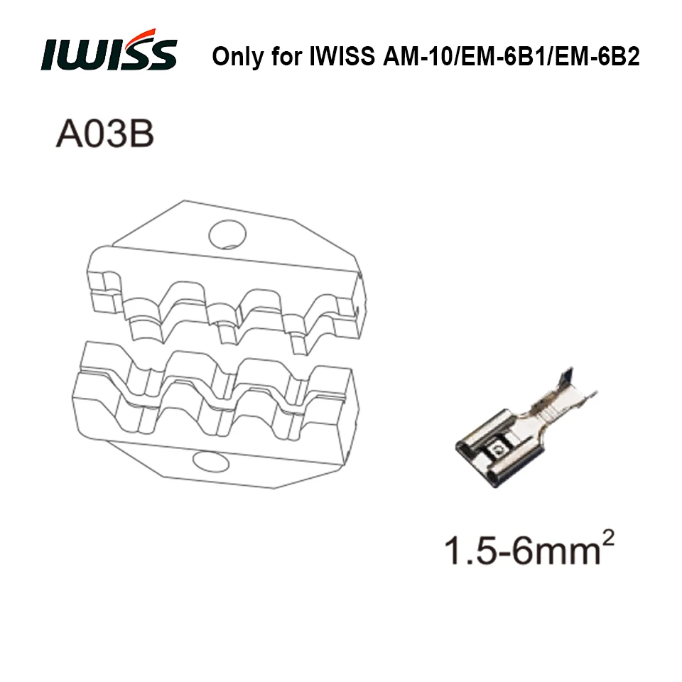 Iwiss штампов/челюсти для AM 10 пневматические обжимные инструменты EM 6B1/EM 6B2