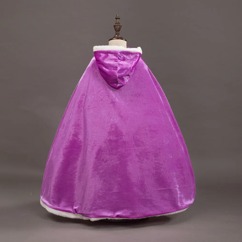 

Hot Sale Halloween Costume for Kids Princess Hot Pink and Blue Cape Halloween Girls Elsa Sofia Rapunzel Cape for Dress