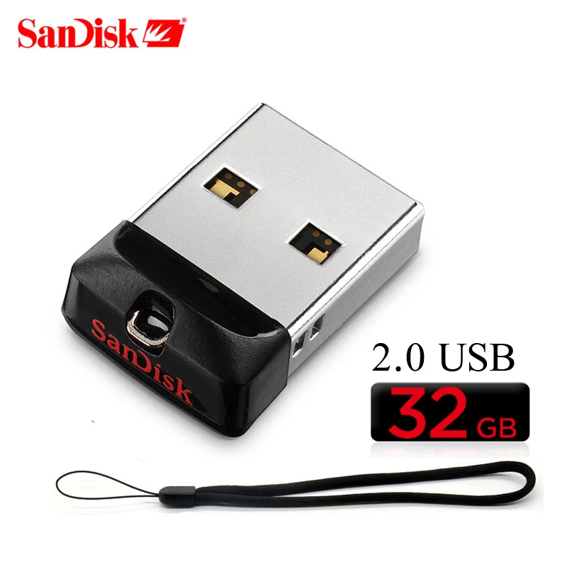 SanDisk USB 2 0 Мини накопитель 64 ГБ 32 16 8 флеш карта памяти U диск ключ Флешка CZ33 для ПК