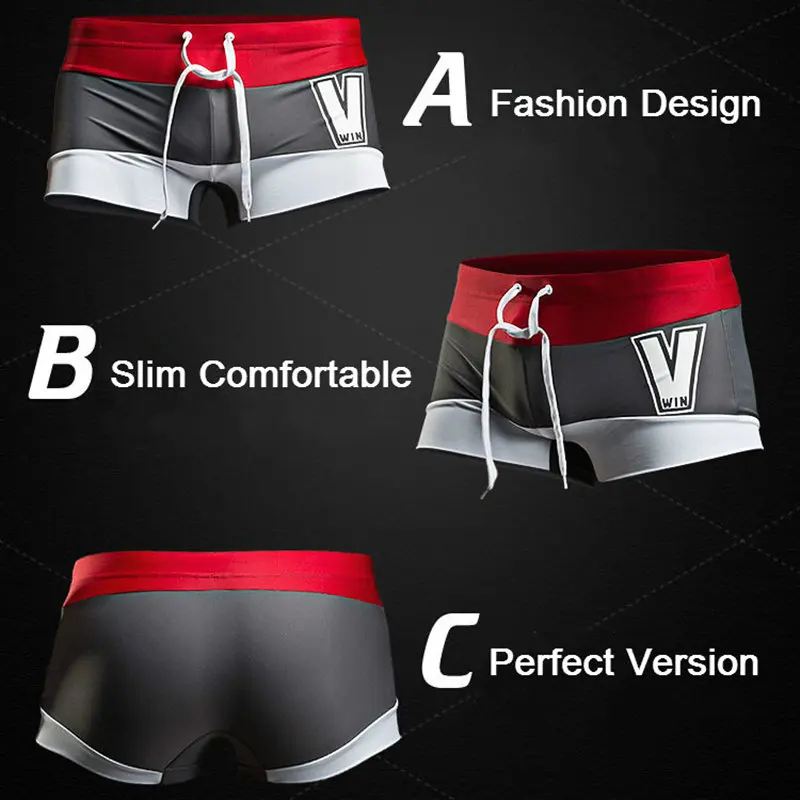 Мужские плавки мужские трусы боксеры шорты для плавания сексуальный лоскутный