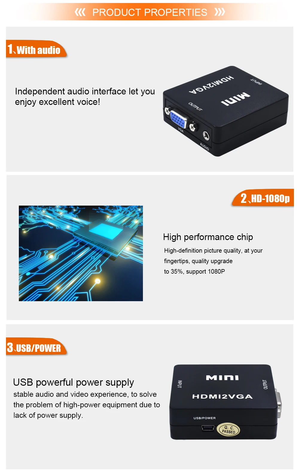 TISHRIC мини HDMI к VGA конвертер коробка адаптер HD1080P HDMI2VGA с аудио мощность для Xbox DVD PS3 проектор конвертер коробка
