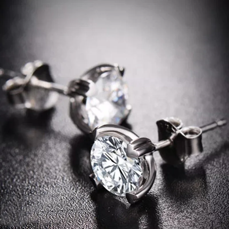Серьги стержня Женщины 2016 Новый Роскошный циркон CZ Diamond Crystal Rhinestone Посеребренная