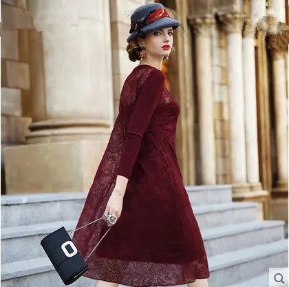 

2017 Newest Fashion Women European Spring Autumn Solid Loose one-piece dress O-Neck Full Sleeve dress free shipping