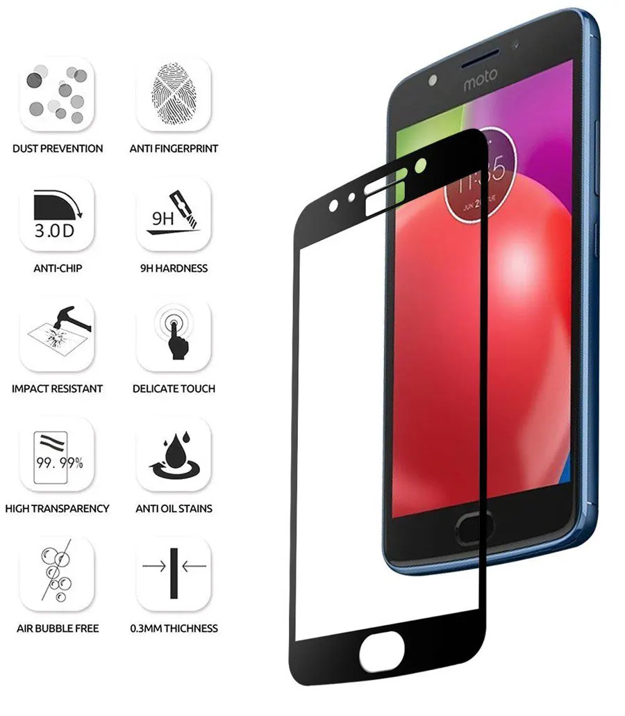 Полная защитная пленка для Motorola Moto G5Play Z Z2 Play G6 Plus E4 из закаленного стекла G5S E5
